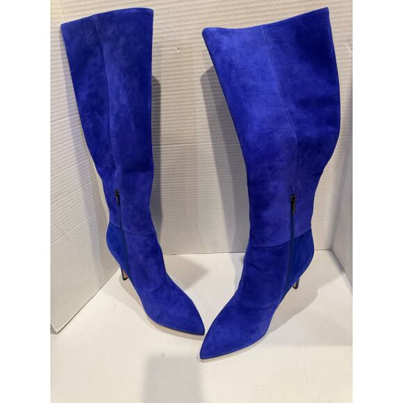 Nine West womens Richy knee high riding boots blue422  size 9.5 M suede   nwob - Picture 6 of 9